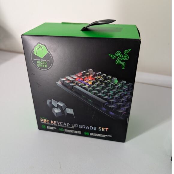NIB Razer Doubleshot PBT Keycap Upgrade Set Green Mechanical & Optical Keyboards - Picture 1 of 3
